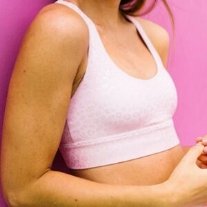 ZYIA Light Pink Leopard Sports Bra